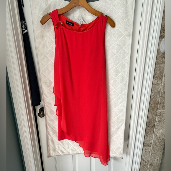 Bebe Sleeveless Shoulder Drape Dress Size S NWT - New Women | Color: RED - Picture 3 of 7